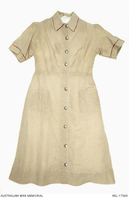 Working dress worn by Lieutenant Joan Somerville | Australian Women At War | Image courtesy of the Australian War Memorial, REL/17560.